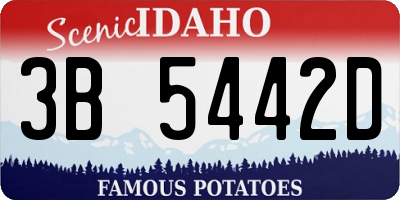 ID license plate 3B5442D