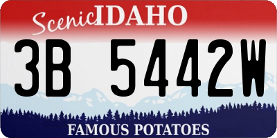 ID license plate 3B5442W