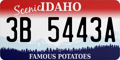 ID license plate 3B5443A
