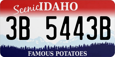 ID license plate 3B5443B