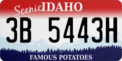 ID license plate 3B5443H