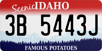 ID license plate 3B5443J