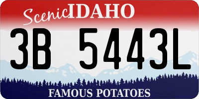 ID license plate 3B5443L