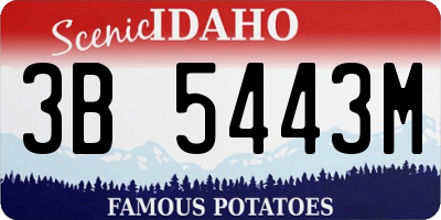ID license plate 3B5443M