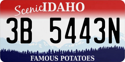 ID license plate 3B5443N