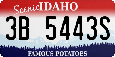 ID license plate 3B5443S