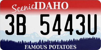 ID license plate 3B5443U