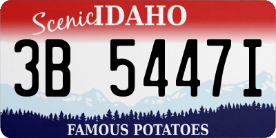 ID license plate 3B5447I