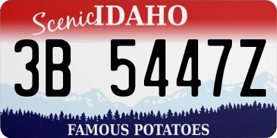ID license plate 3B5447Z