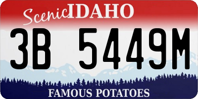 ID license plate 3B5449M