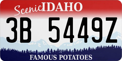 ID license plate 3B5449Z
