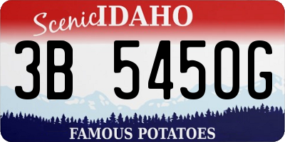 ID license plate 3B5450G