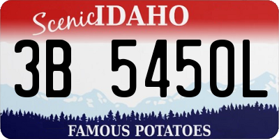 ID license plate 3B5450L