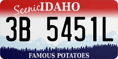 ID license plate 3B5451L