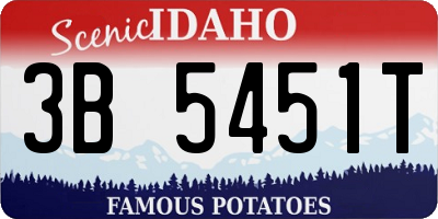 ID license plate 3B5451T