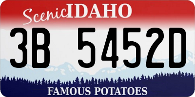 ID license plate 3B5452D
