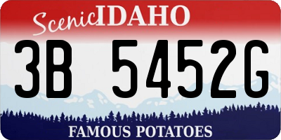 ID license plate 3B5452G