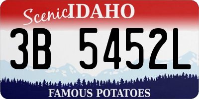 ID license plate 3B5452L
