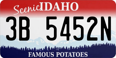 ID license plate 3B5452N