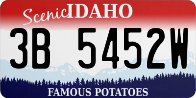 ID license plate 3B5452W