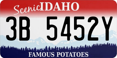 ID license plate 3B5452Y