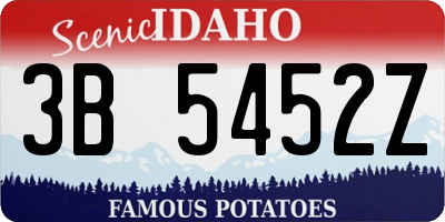 ID license plate 3B5452Z