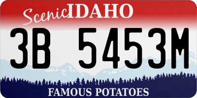ID license plate 3B5453M
