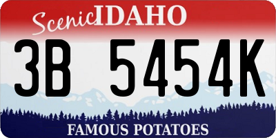 ID license plate 3B5454K