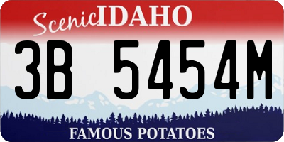 ID license plate 3B5454M