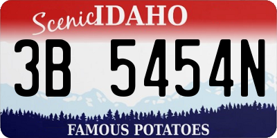 ID license plate 3B5454N
