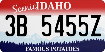 ID license plate 3B5455Z