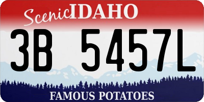 ID license plate 3B5457L