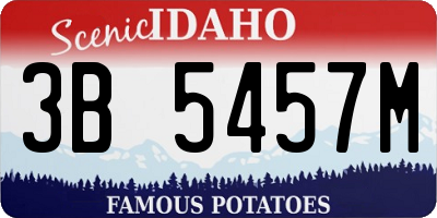 ID license plate 3B5457M