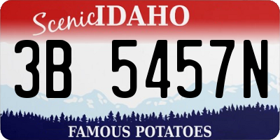 ID license plate 3B5457N