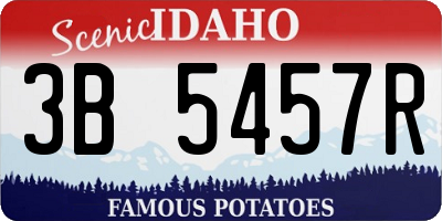 ID license plate 3B5457R