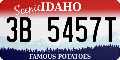 ID license plate 3B5457T