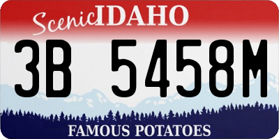 ID license plate 3B5458M