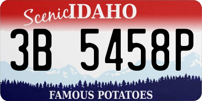 ID license plate 3B5458P
