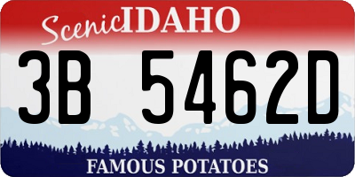 ID license plate 3B5462D