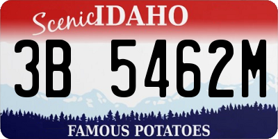 ID license plate 3B5462M