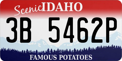ID license plate 3B5462P
