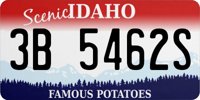 ID license plate 3B5462S