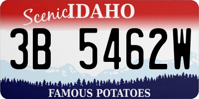 ID license plate 3B5462W