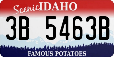 ID license plate 3B5463B
