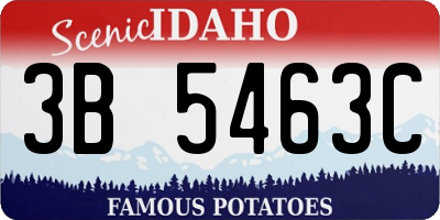 ID license plate 3B5463C