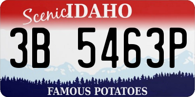 ID license plate 3B5463P