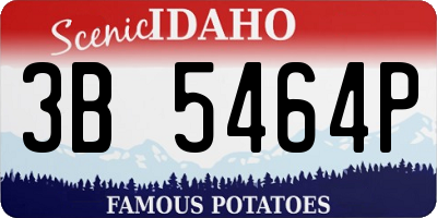 ID license plate 3B5464P