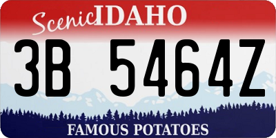 ID license plate 3B5464Z