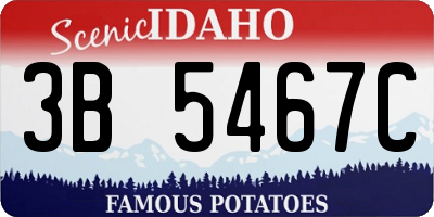 ID license plate 3B5467C