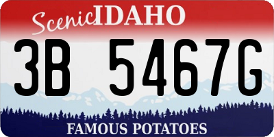 ID license plate 3B5467G
